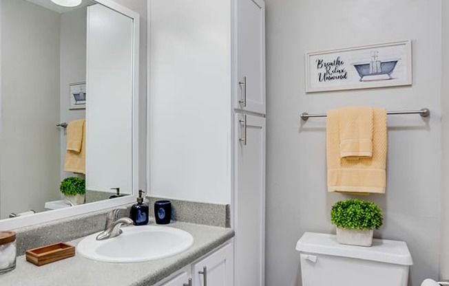 Large Bathroom Vanity with Built In Storage