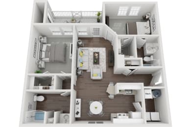 2 beds, 2 baths, 1,105 sqft, $1,646