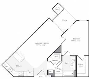 1 bed, 1 bath, 692 sqft, $1,915