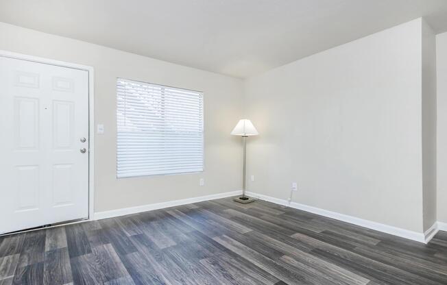 a room with a wood floor