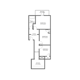 3 beds, 1 bath, 598 sqft, $2,675