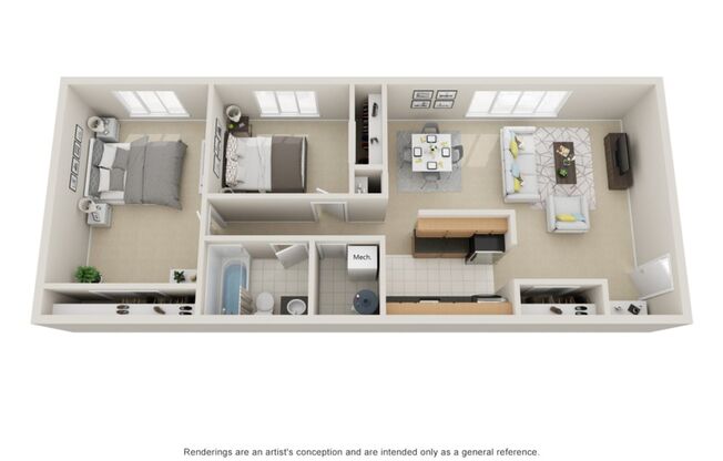 2 beds, 1 bath, 975 sqft, $1,425, Unit 804