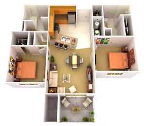 2 beds, 2 baths, 910 sqft, $1,558