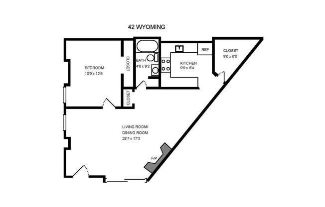 1 bed, 1 bath, 705 sqft, $1,125