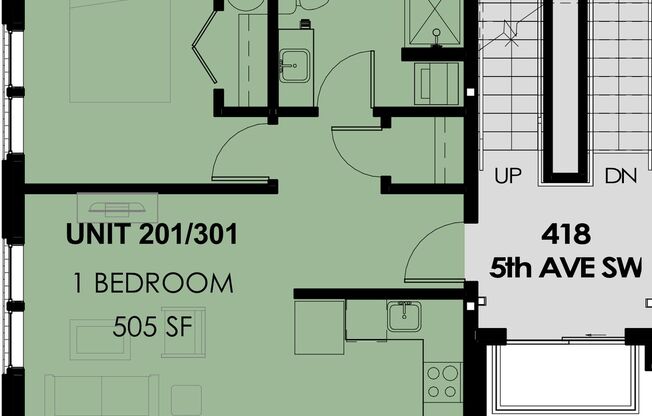 1 bed, 1 bath, 453 sqft, $1,895, Unit 418-301
