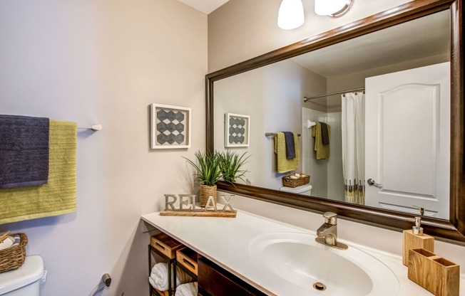 Designer Granite Countertops In All Bathrooms at The Crossings at White Marsh Apartments, Maryland, 21128