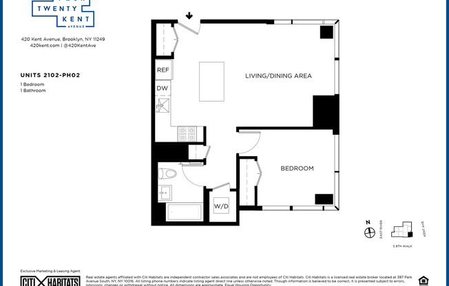 1 bed, 1 bath, $5,150, Unit 2102N