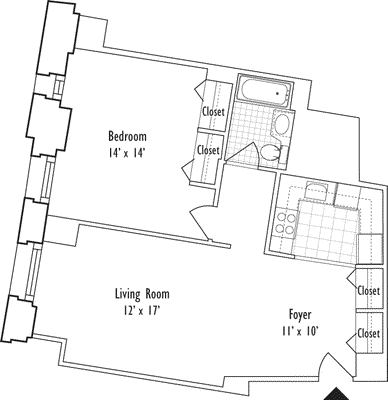 1 bed, 1 bath, 747 sqft, $4,933, Unit 020K