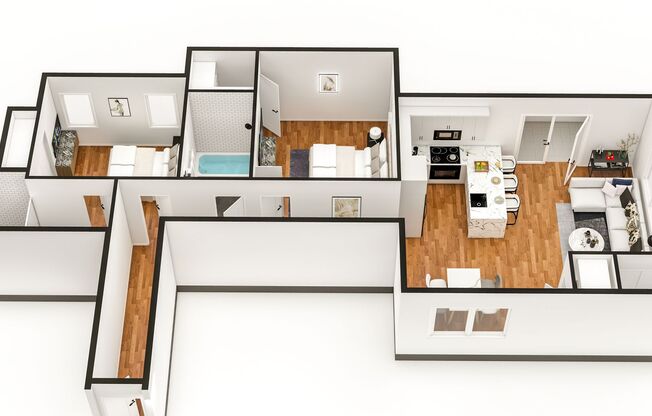 2 beds, 2 baths, 907 sqft, $1,850, Unit 207