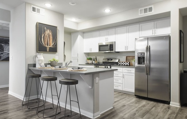 Kitchen View From Living Room at Mitchell Place Apartments, California, 92562