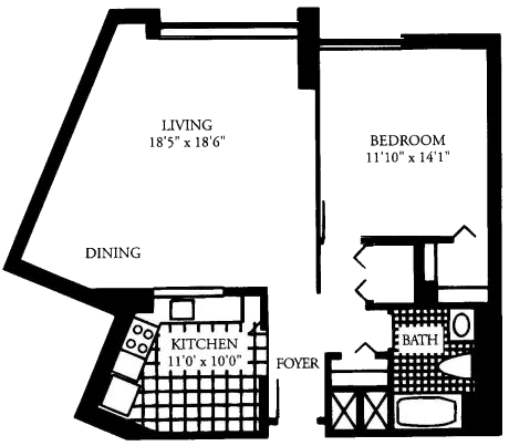 1 bed, 1 bath, 800 sqft, $2,645