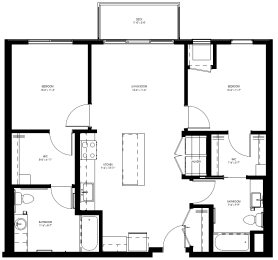 2 beds, 2 baths, 1,015 sqft, $2,325