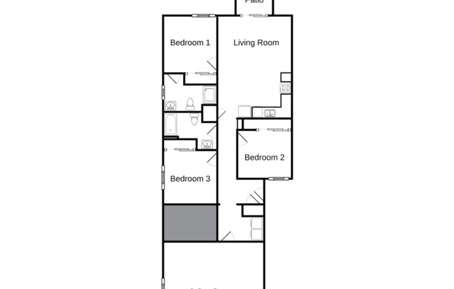 3 beds, 2 baths, 1,198 sqft, $1,765, Unit CH 1126-52