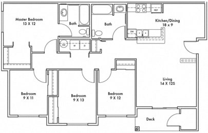 4 beds, 2 baths, 1,301 sqft, $2,444