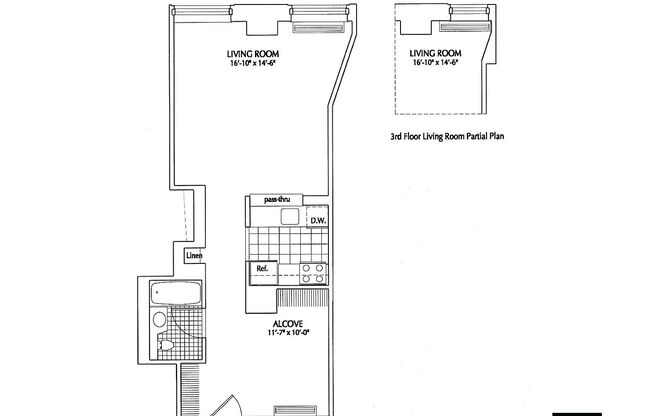 Studio, 1 bath, 605 sqft, $4,100, Unit 20D