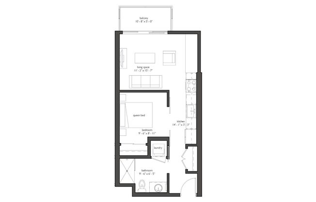 1 bed, 1 bath, 536 sqft, $1,318, Unit 218