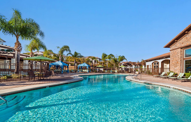 Foothills at Old Town Apartments resort-style pool and surrounding sundeck