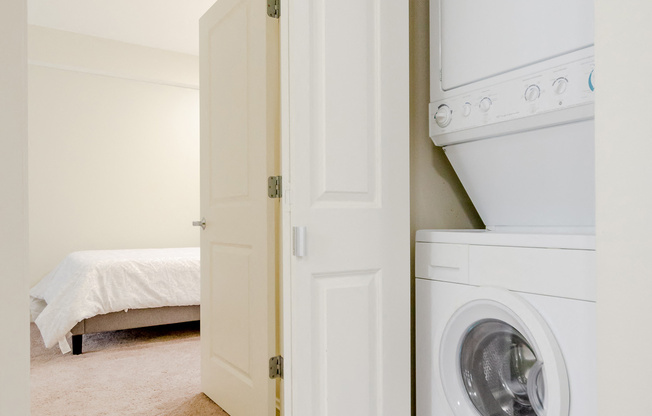 In Suite Washer & Dryer area of an apartment fitted with a washer and dryer at Park Lane Villa