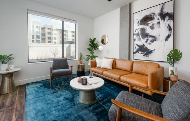 Living room at Trovita Rio Apartments in Tempe AZ June 2021