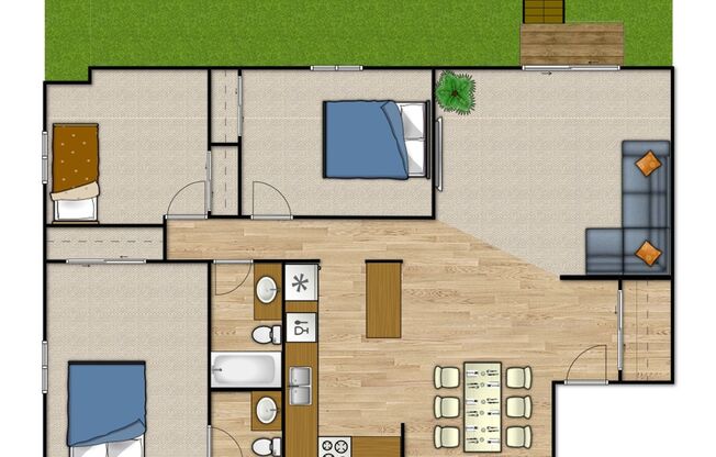 3 beds, 1.5 baths, 1,162 sqft, $1,735, Unit 633974