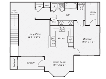 1 bed, 1 bath, 1,329 sqft, $3,322