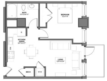 1 bed, 1 bath, 683 sqft, $891