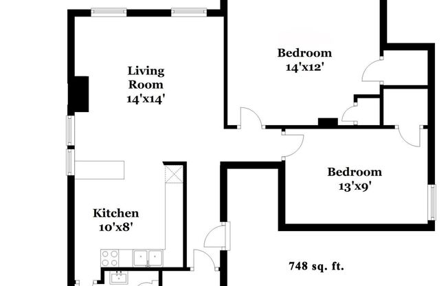 2 beds, 1 bath, 636 sqft, $2,419, Unit 1331-4