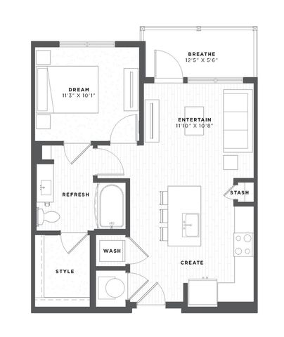 1 bed, 1 bath, 642 sqft, $1,049