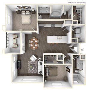 2 beds, 2 baths, 1,175 sqft, $1,850