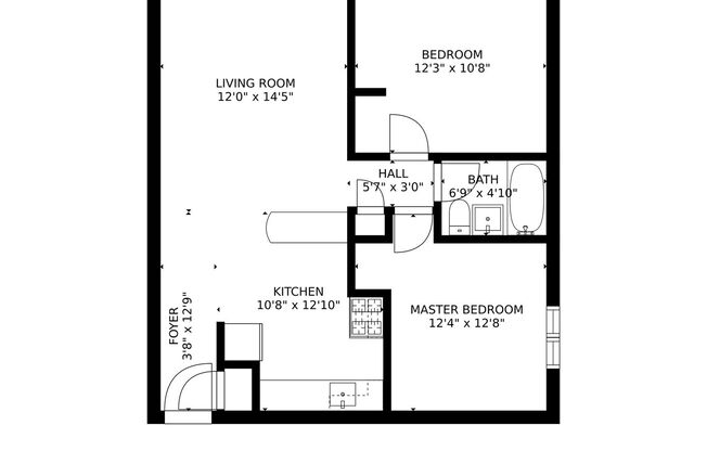 2 beds, 1 bath, 675 sqft, $1,125, Unit 206