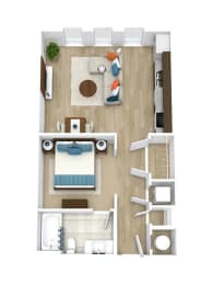 Studio, 1 bath, 605 sqft, $1,774