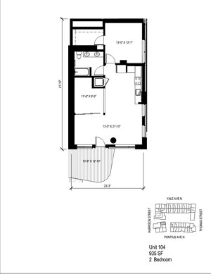 1 bed, 1 bath, 955 sqft, $3,300