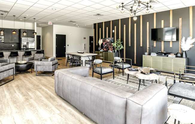 Luxury community room at Edge 204 in Omaha, NE