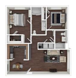 2 beds, 2 baths, 1,085 sqft, $1,229