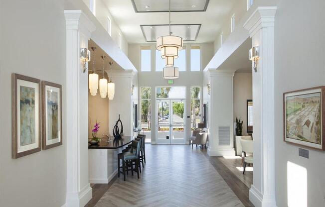 Modern Designer Light Fittings In Lobby Area at Hancock Terrace Apartments, Santa Maria, 93454