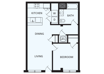 1 bed, 1 bath, 643 sqft, $1,997