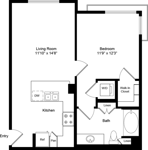 1 bed, 1 bath, 680 sqft, $2,672, Unit 2166