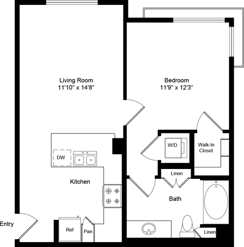 1 bed, 1 bath, 680 sqft, $2,672