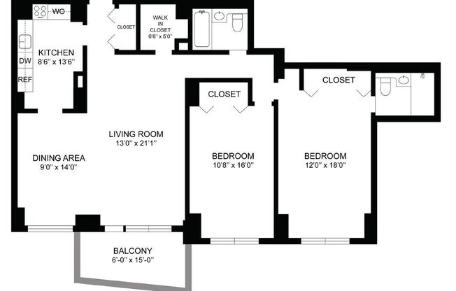 2 beds, 2 baths, 1,250 sqft, $3,392.31