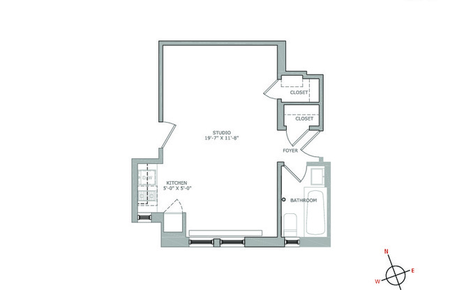 Studio, 1 bath, 348 sqft, $3,150, Unit 2Q