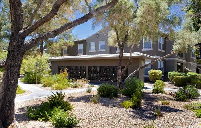 A zoomed out shot of the exterior mailboxes
