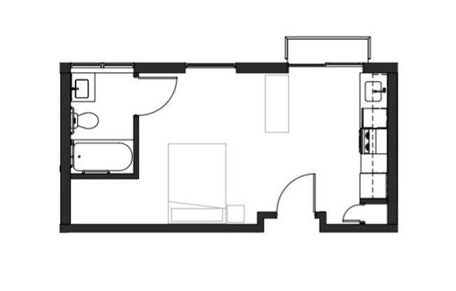 Studio, 1 bath, 325 sqft, $1,425, Unit 403