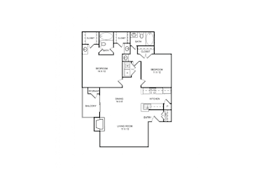 2 beds, 2 baths, 1,097 sqft, $1,559