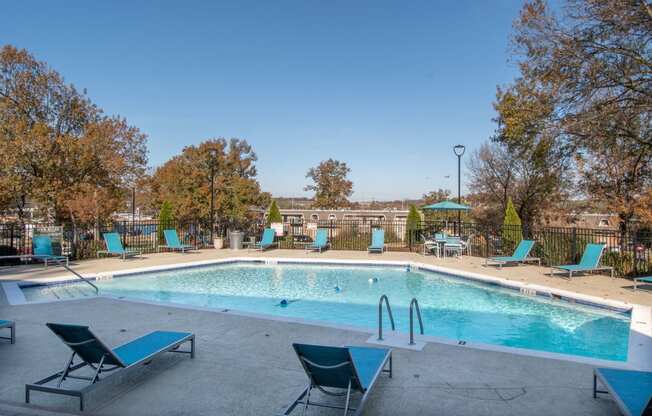 Poolside Relaxing Area at Nob Hill Apartments, Nashville, TN, 37211