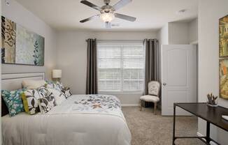 Guest Bedroom Feels Large and Spacious with Impressive 9 Foot Ceilings and Large Walk-In Closets at Cambridge Square Apartments, Overland Park, KS 66211