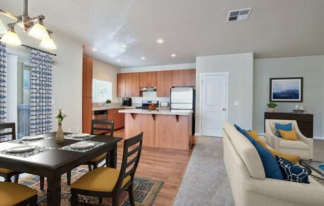 Springwater Crossing Apartments staged kitchen