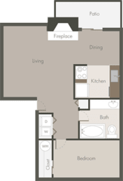 1 bed, 1 bath, 658 sqft, $1,550