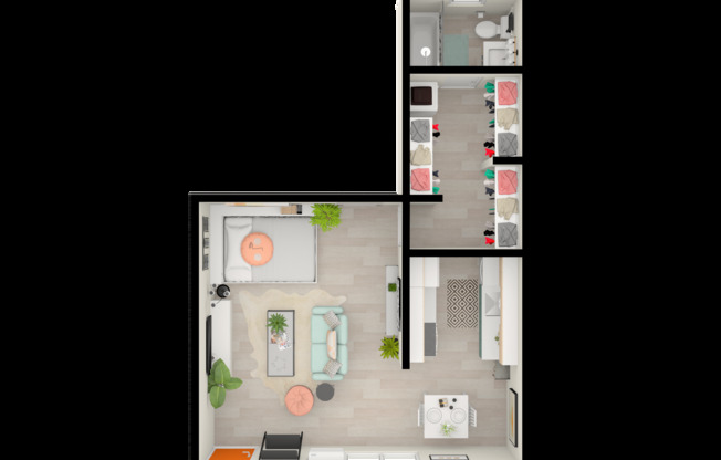 Studio, 1 bath, 445 sqft, $1,099, Unit 507