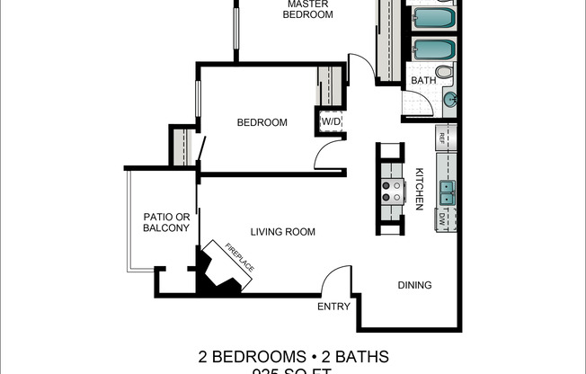 2 beds, 2 baths, 925 sqft, $2,745, Unit 2855-105