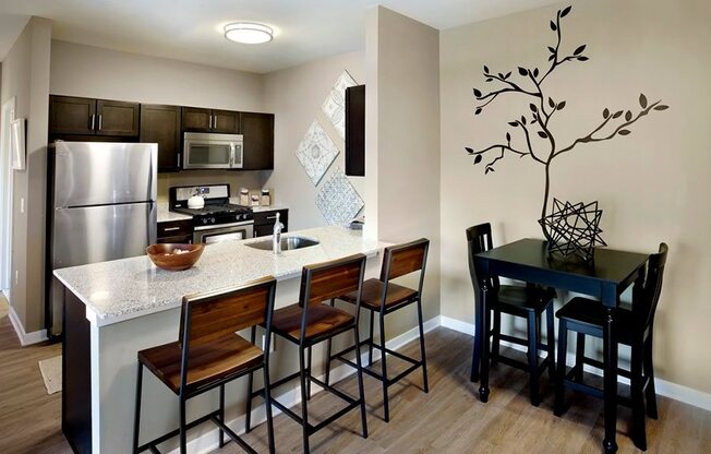 Gourmet Kitchen With Island at The Waverly at Neptune, Neptune, New Jersey